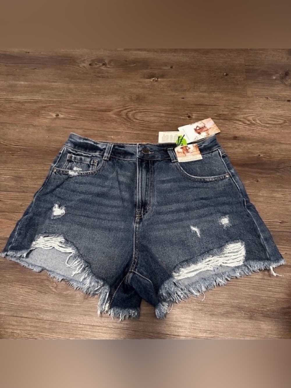 💙 NWT! SINCERELY JULES Super High Rise Distressed Denim Jean Shorts - Size 9/29